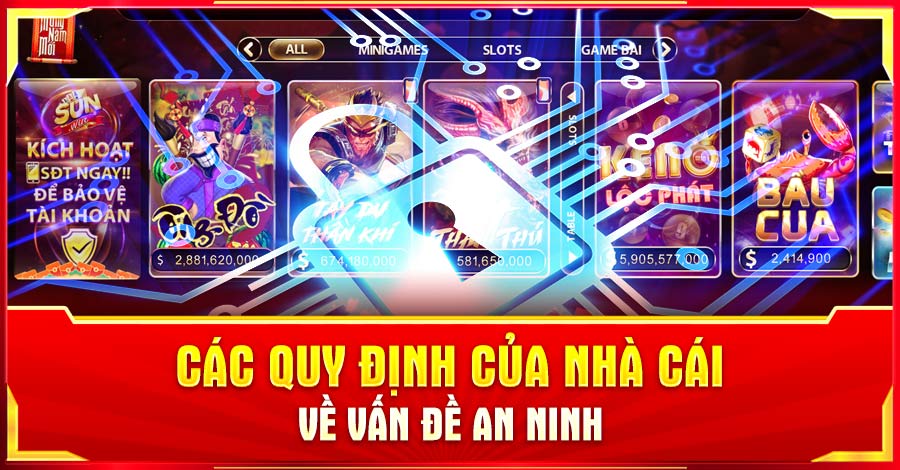 Các quy định của cổng game về vấn đề an ninh